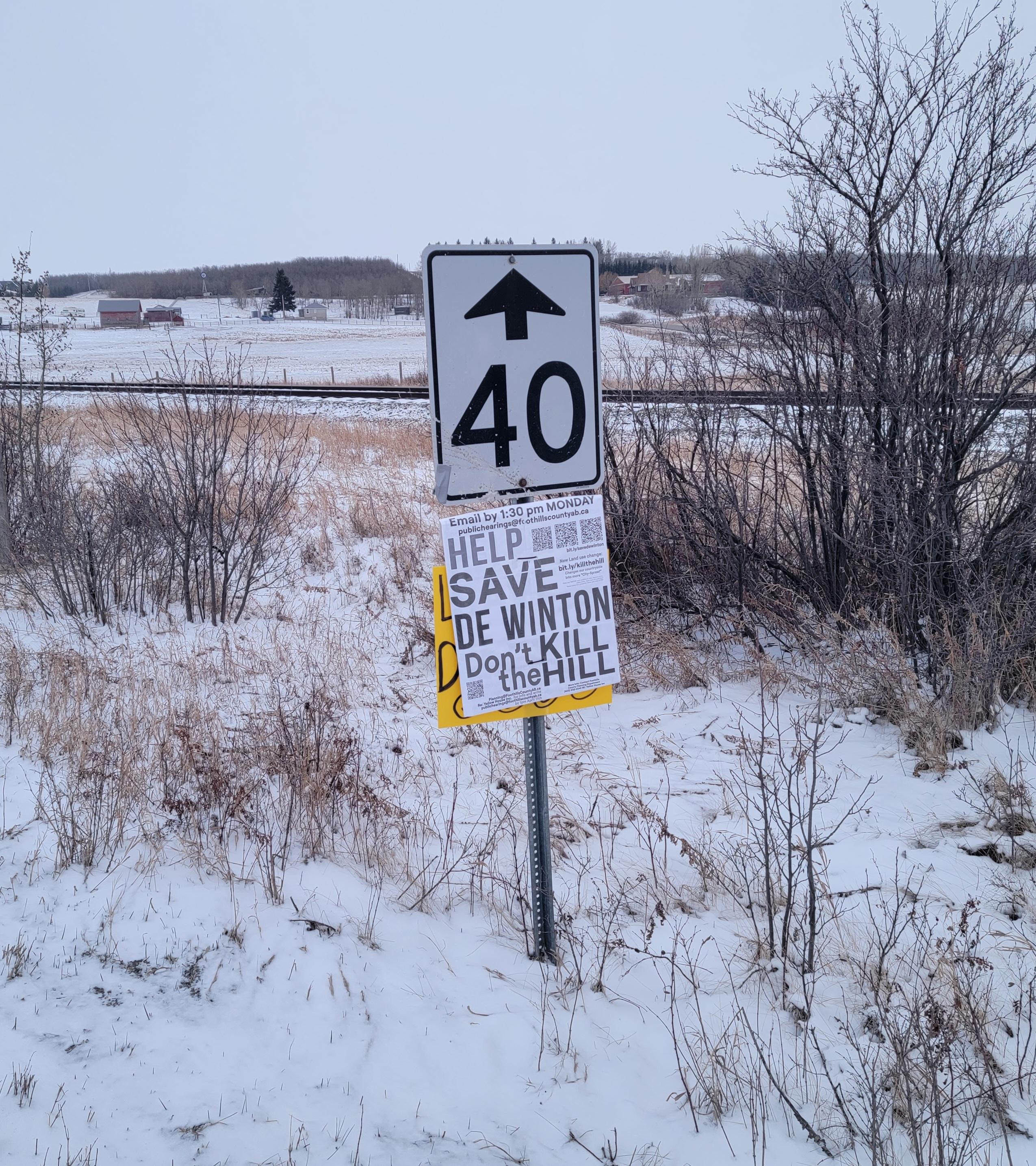 De Winton residents implore Foothills County not to "Kill the Hill